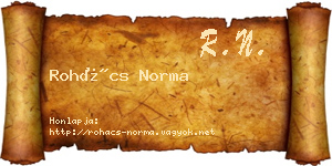 Rohács Norma névjegykártya